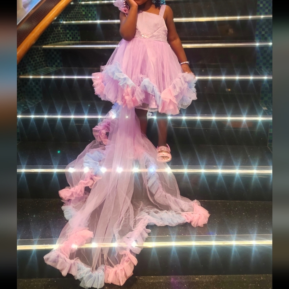 Stunning Princess Purple and Blue Todd Dress - Picture 6 of 9